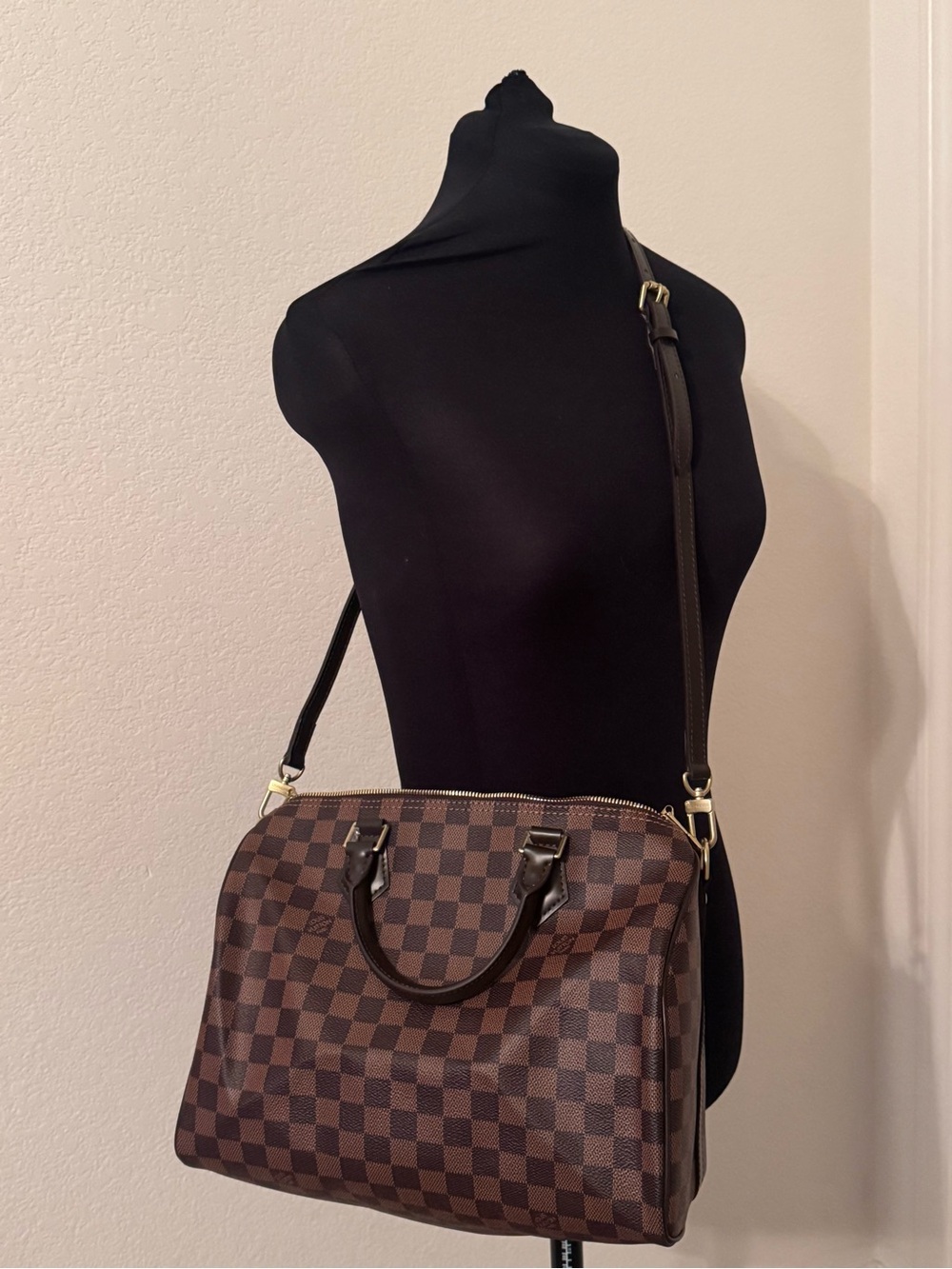 Inspired Brown Checkered Satchel Handbag (Size 30) - Picture 10 of 11